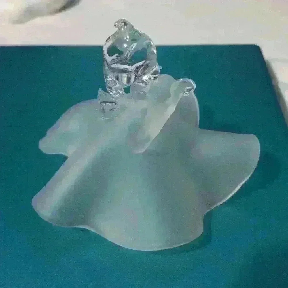 Unmarked clear and frosted blown glass angel praying girl decoration Christmas - Picture 4 of 7